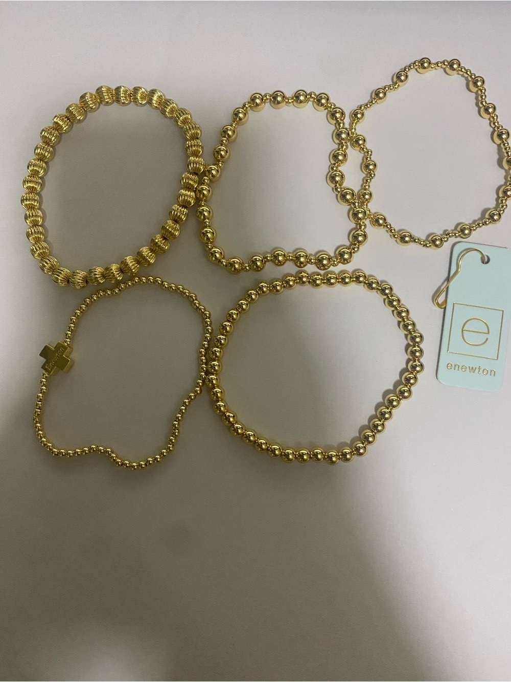 enewton Gold Beaded Stretch Bracelet Set - Layered Shine - Picture 3 of 4
